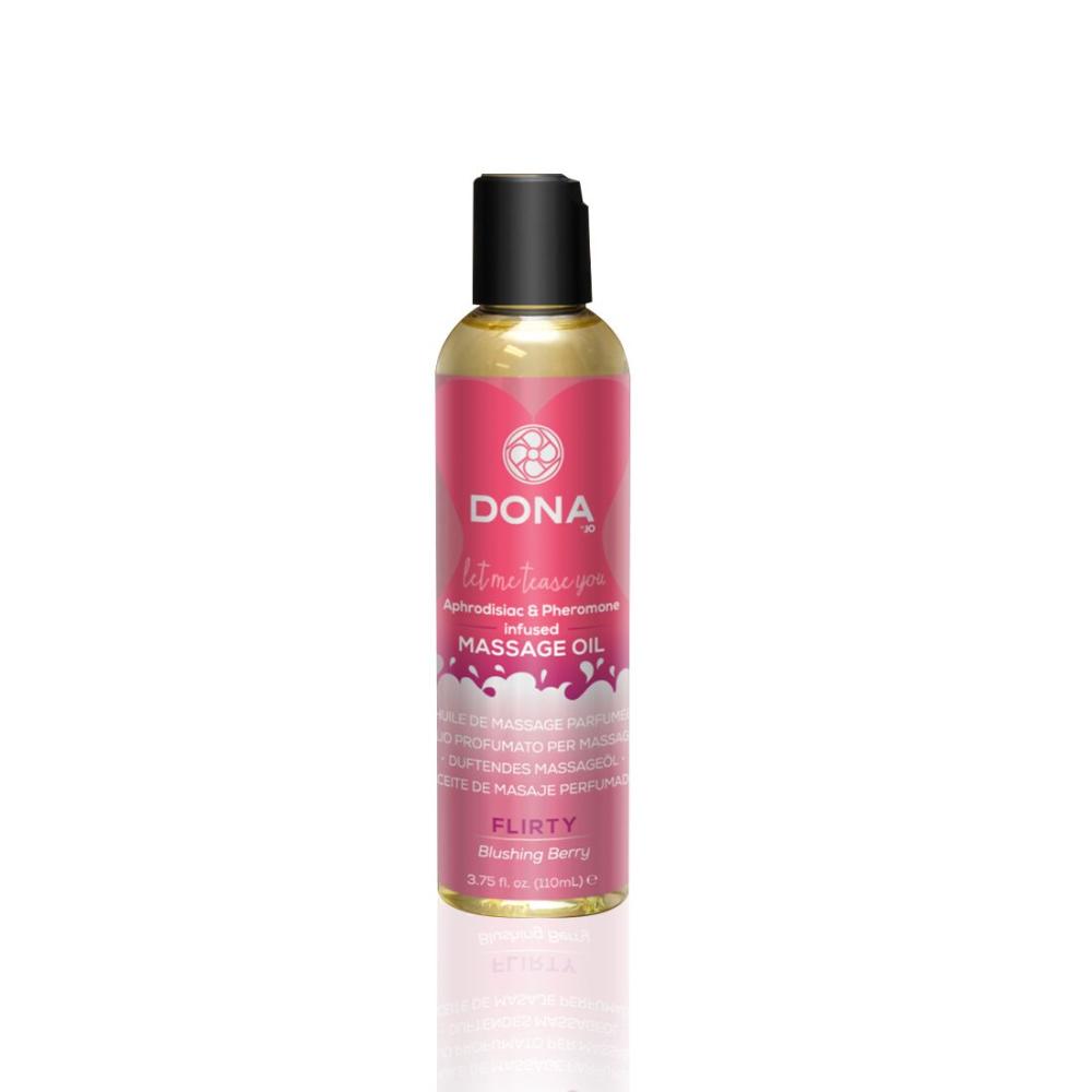 SO1689 Массажное масло DONA Massage Oil FLIRTY - BLUSHING BERRY (110 мл) с феромонами и афродизиаками