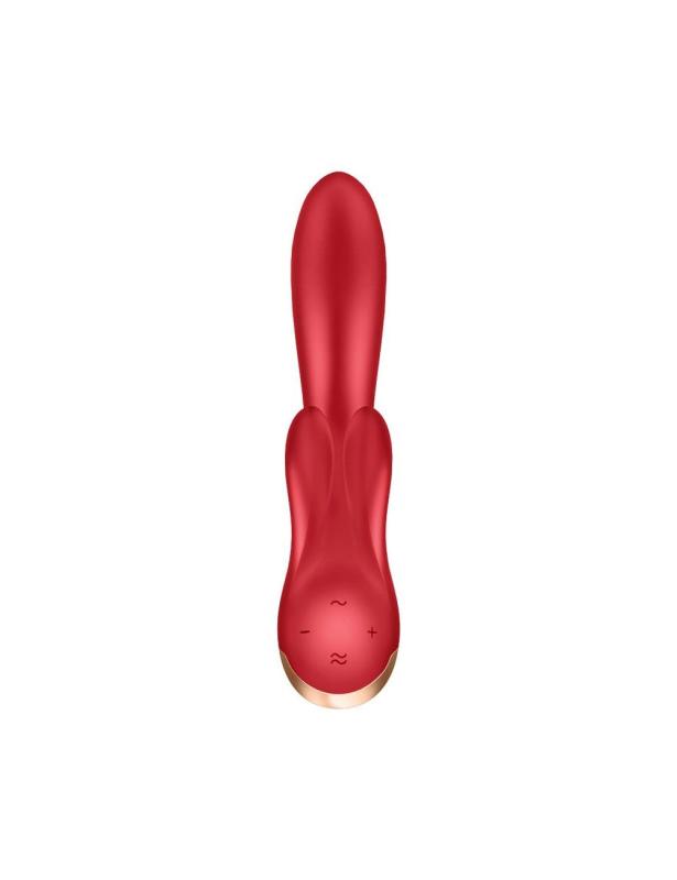 SO6092 Смарт вібратор кролик із подвійним відростком Satisfyer Double Flex Red