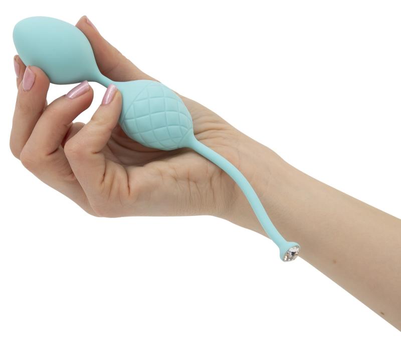 SO2722 Роскошные вагинальные шарики PILLOW TALK - Frisky Teal с кристаллом, диаметр 3,2см, вес 49-75гр