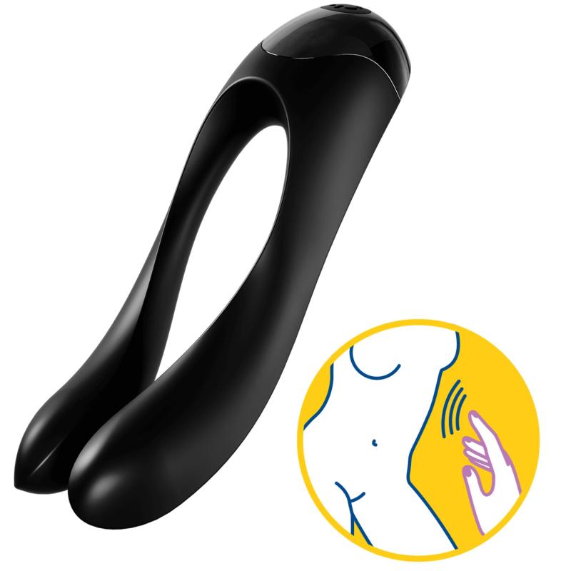 SO4653 Вибратор на палец Satisfyer Candy Cane Black