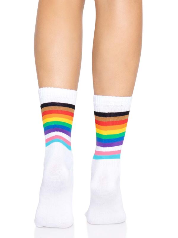 SO8584 Носки женские в полоску Leg Avenue Pride crew socks Rainbow, 37–43 размер