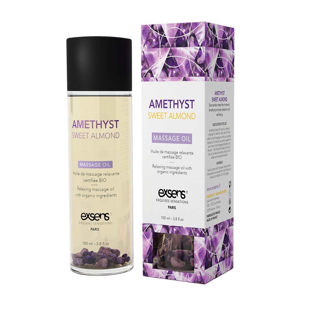 SO2371 Массажное масло EXSENS Amethyst Sweet Almond (расслабляющее с аметистом) 100мл, натуральное