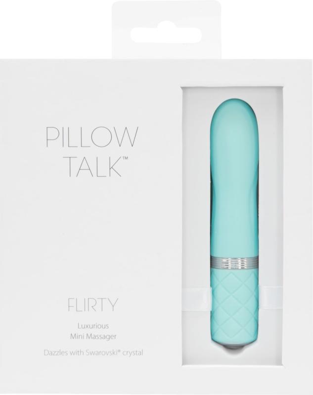 SO2726 Роскошный вибратор PILLOW TALK - Flirty Teal с кристаллом Сваровски, гибкая головка