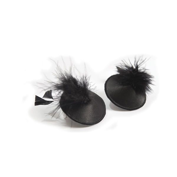 SO2669 Пэстис - стикини Bijoux Indiscrets Burlesque pasties FEATHER, с перьями