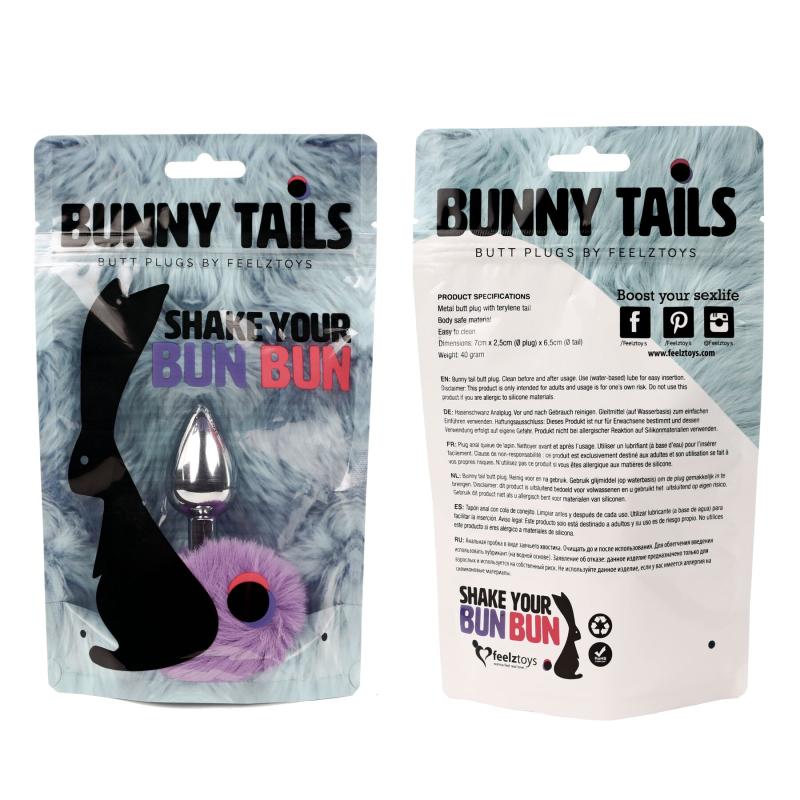 SO5062 Анальная пробка FeelzToys - Bunny Tails Butt Plug Purple