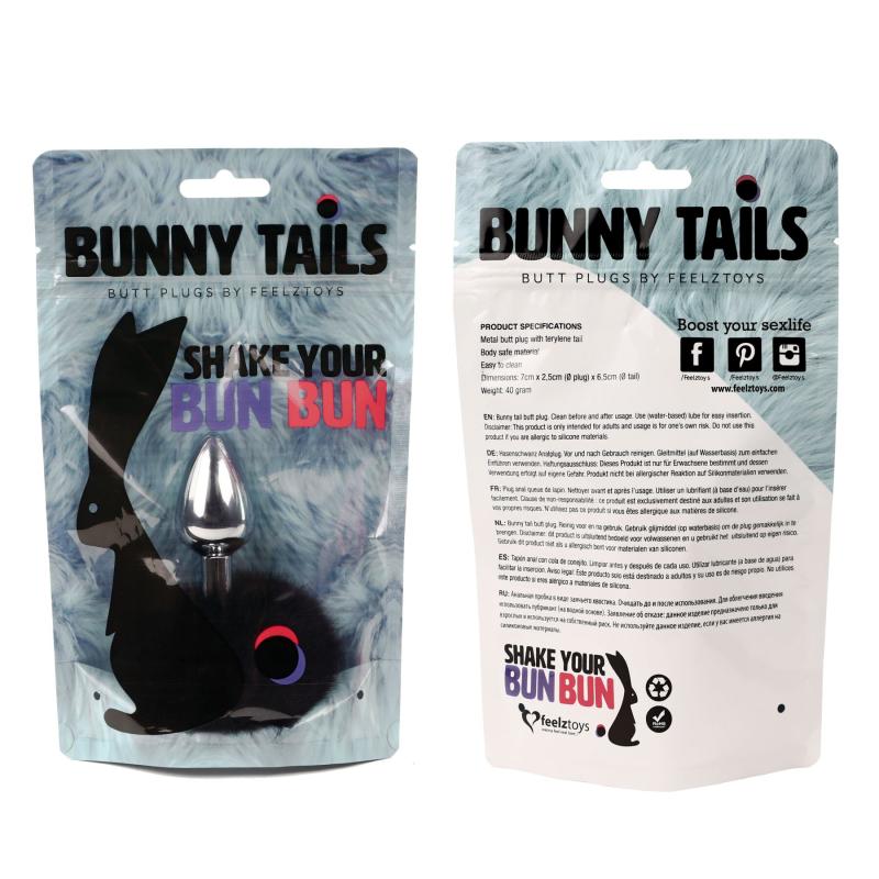 SO5063 Анальная пробка FeelzToys - Bunny Tails Butt Plug Black