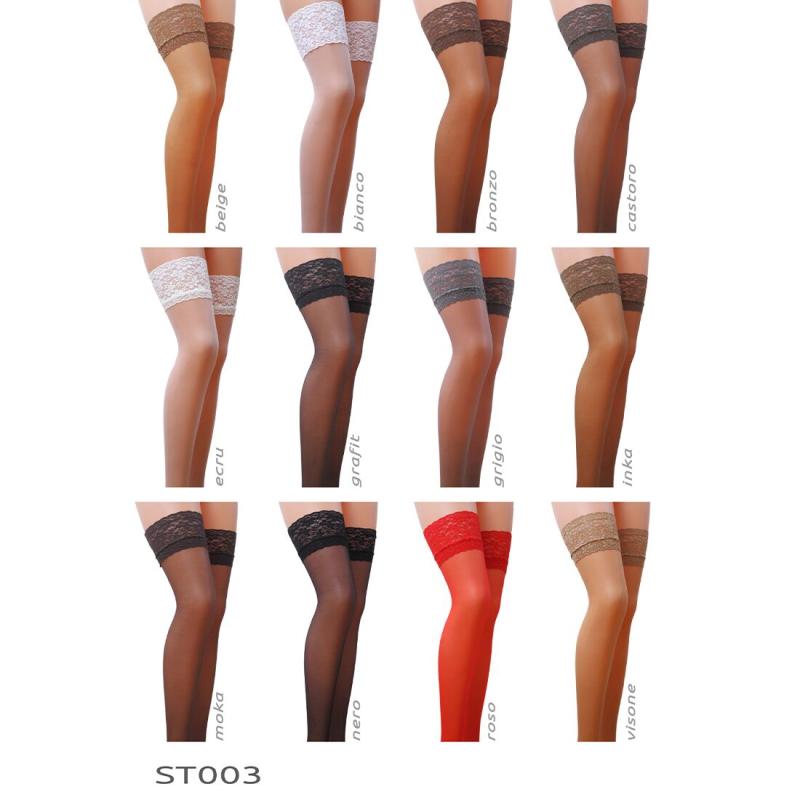 SO6423 Чулки Passion ST003 5 beige: классические, на ажурной силиконовой резинке