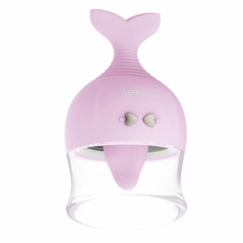 SO3022 Вибростимулятор для клитора и сосков Leten Kissing Fish с вакуумом и виброязычком, 10 режимов работы