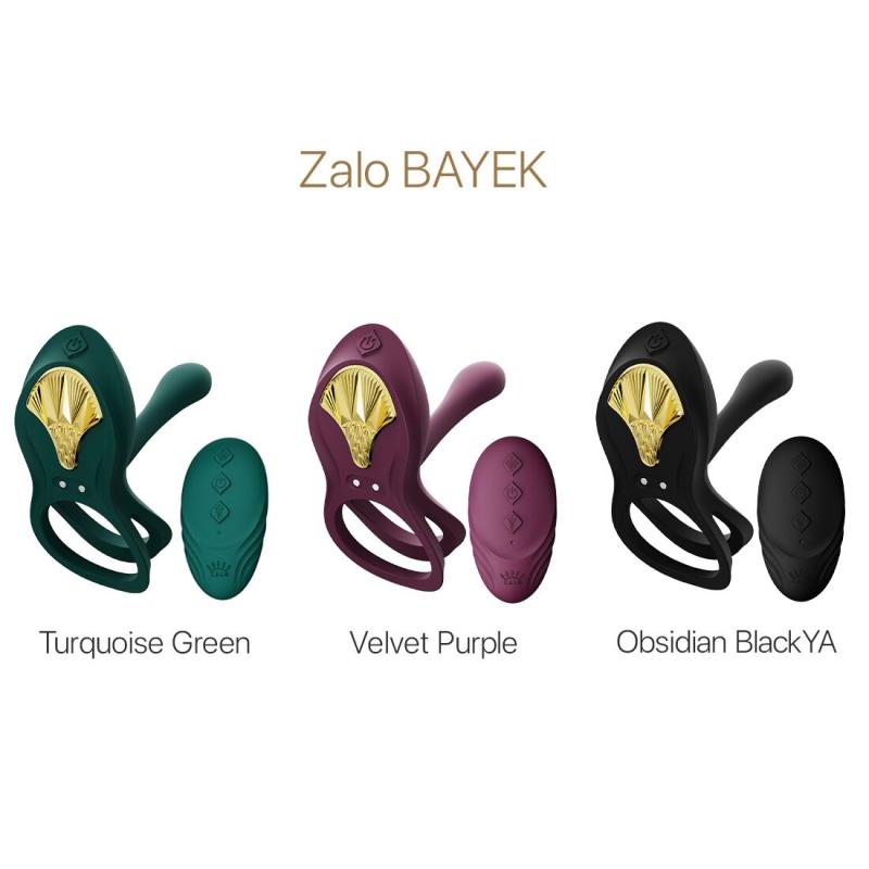 SO6645 Смартэрекционное кольцо Zalo — BAYEK Velvet Purple, двойное с вводимой частью, пульт ДУ