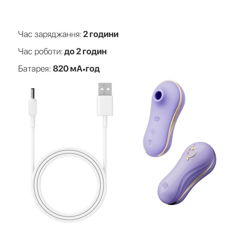 SO6685 Набор 2в1 Zalo — UNICORN Violet, виброяйцо + вакуумный стимулятор