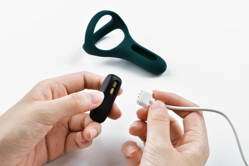 SO5748 Двойное эрекционное кольцо Fun Town Rise Turquoise, управление со смартфона