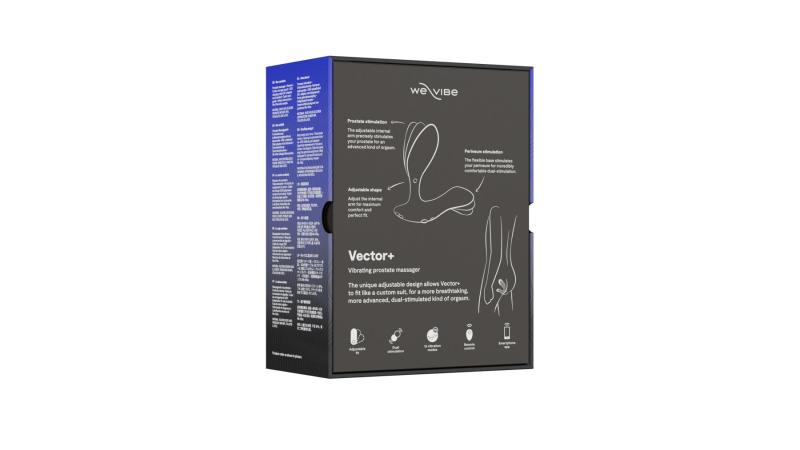 SO8241 Смарт-вибромассажер простаты We-Vibe Vector+ CHARCOAL BLACK, пульт ДУ, регулируемый угол наклона