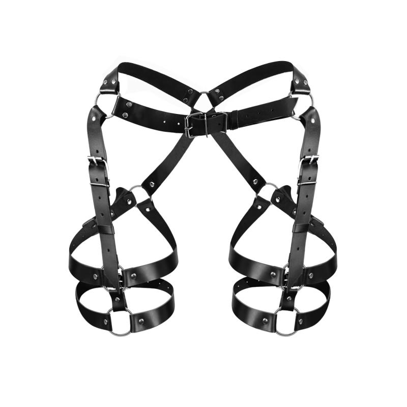 SO7506 Гартери Art of Sex Claire, натуральна шкіра, розмір L-2XL, колір чорний