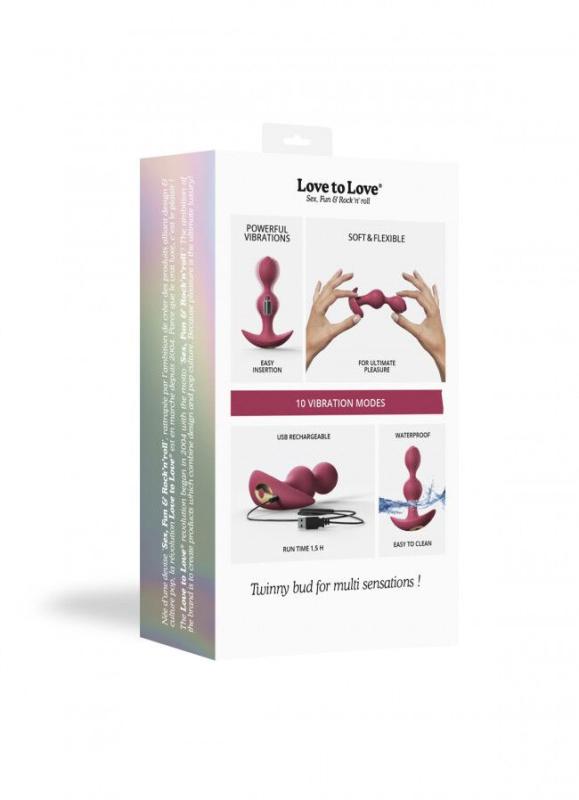 SO4872 Анальный стимулятор, гибкий с вибрацией Love To Love TWINNY BUD Plum