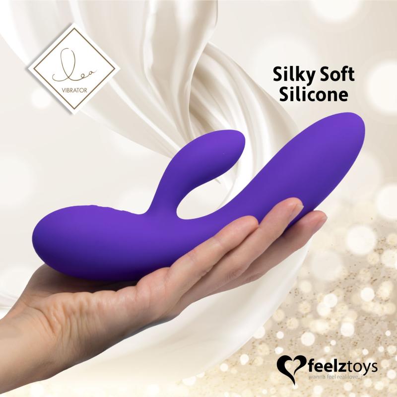 SO4431 Гибкий вибратор кролик с двумя моторами FeelzToys Lea Rabbit Vibrator Medium Purple