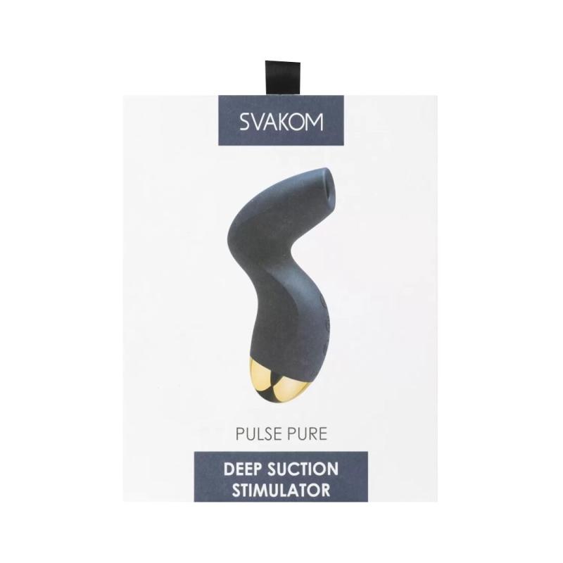 SO6994 Вакуумный клиторальный стимулятор Svakom Pulse Pure Navy Blue, 5 режимов, 5 интенсивностей в каждом