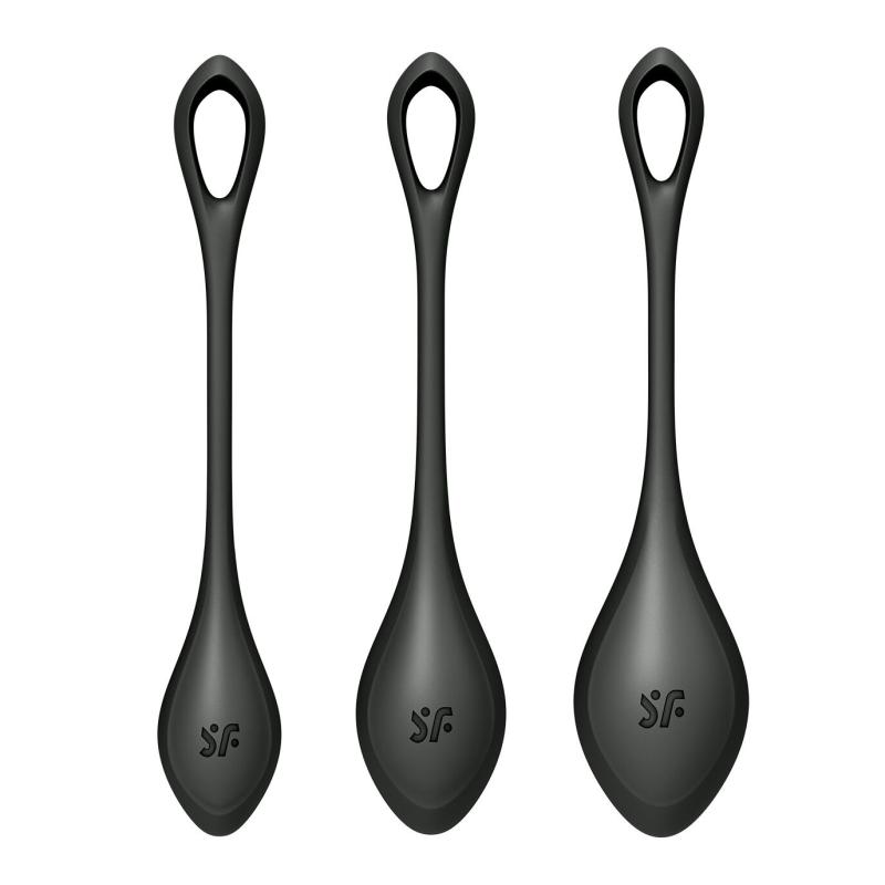 SO5550 Набор йони бусин Satisfyer Yoni Power 2 Black, диаметр 2-2,5-3см, масса 22-44-73 г