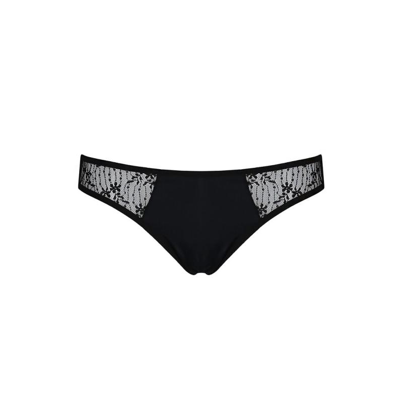 SO5342 Трусики-сліпи з мереживною сіточкою Dina Thong black XXL/XXXL - Passion