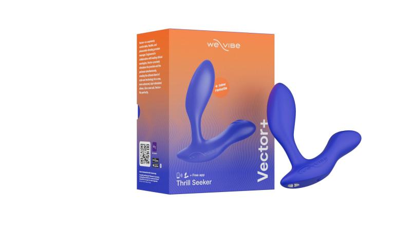 SO8242 Смарт-вибромассажер простаты We-Vibe Vector+ ROYAL BLUE, пульт ДУ, регулируемый угол наклона