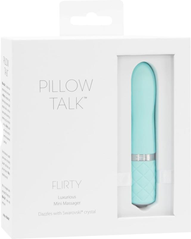 SO2726 Роскошный вибратор PILLOW TALK - Flirty Teal с кристаллом Сваровски, гибкая головка