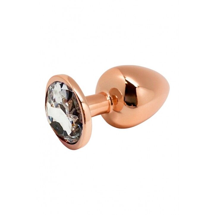 SO7426 Металлическая анальная пробка Wooomy Tralalo Rose Gold Metal Plug Size L, диаметр 4 см, длина 9 см