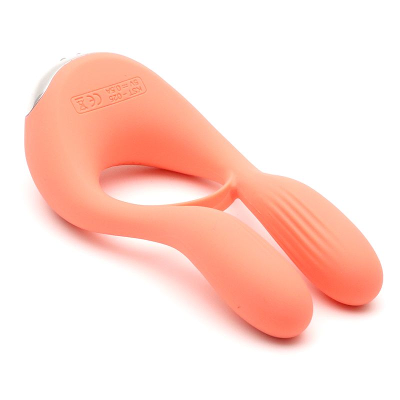 SO3766 Вибратор для пар KISTOY Martin Orange, два мотора, крепление на член, диаметр 32мм