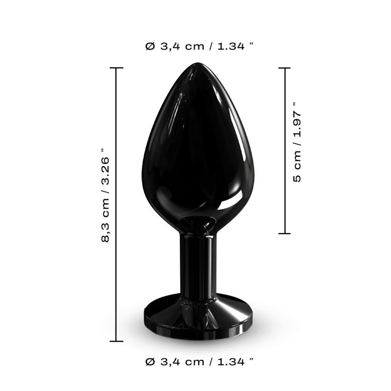 SO7809 Металлическая анальная пробка с кристаллом Dorcel Diamond Plug Black M