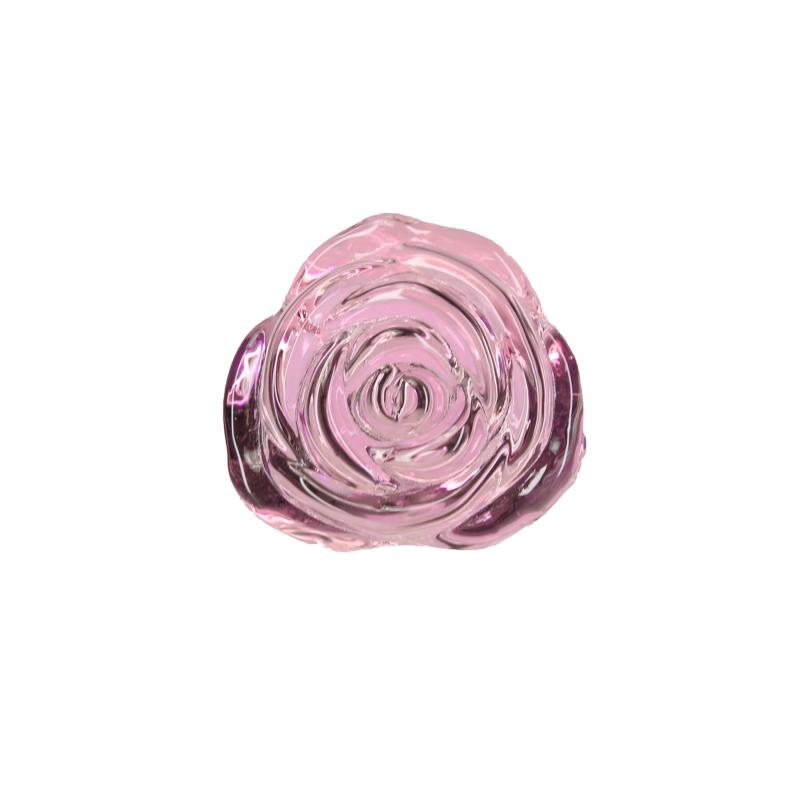 SO6834 Стеклянная анальная пробка Pillow Talk Rosy Luxurious Glass Anal Plug, ⌀3,3 см, вибропуля в подарок