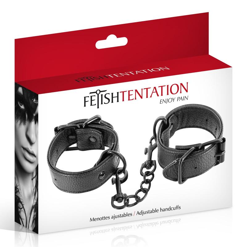 SO7679 Наручники Fetish Tentation Adjustable Handcuffs, регулируемые, съемная цепочка с карабинами