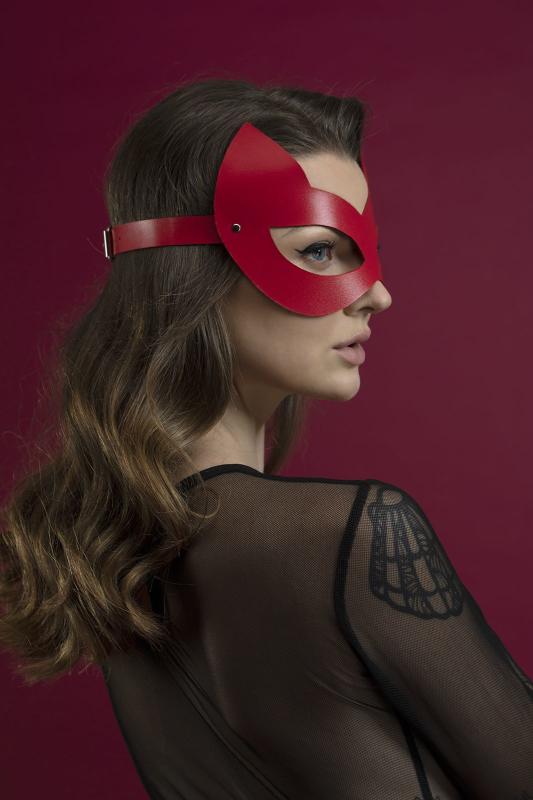 SO3410 Маска кошечки Feral Feelings - Kitten Mask, натуральная кожа, красная