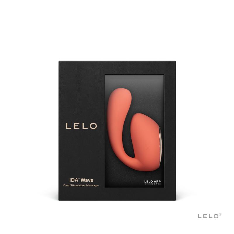 SO8077 Смарт-вібратор LELO Ida Wave Coral Red, вагінально-кліторальний, технологія WaveMotion, 2 мотори