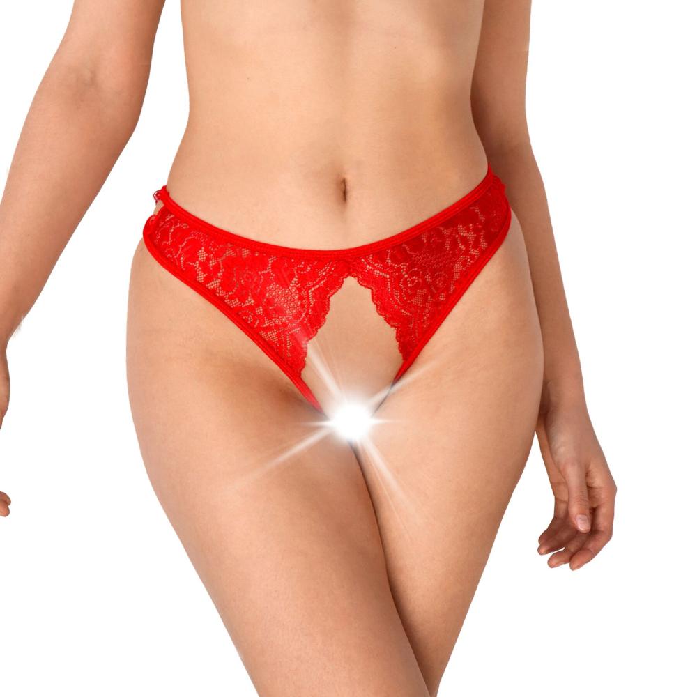 SO7468 Кружевные трусики с открытым доступом Art of Sex - Mia, размер L-2XL, Красный