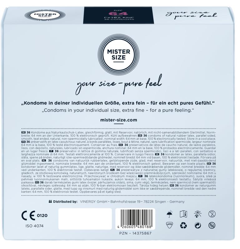 SO8054 Презервативы Mister Size - pure feel - 64 (36 condoms), толщина 0,05 мм