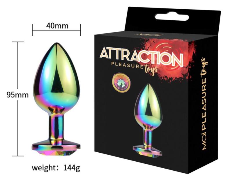 SO6040 Металева анальна пробка MAI Attraction Toys №74 Rainbow