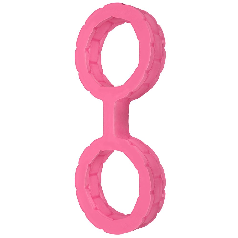SO1968 Наручники из силикона Doc Johnson The Cuffs Large - Pink, хорошо тянутся, для рук и для ног