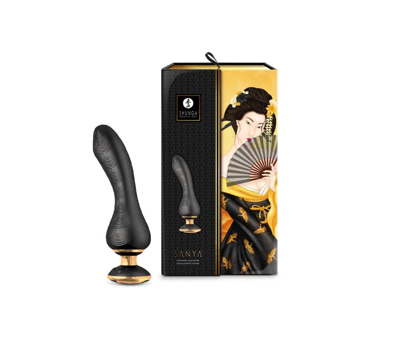 SO6905 Вибратор для точки G Shunga Sanya Black, гибкий ствол