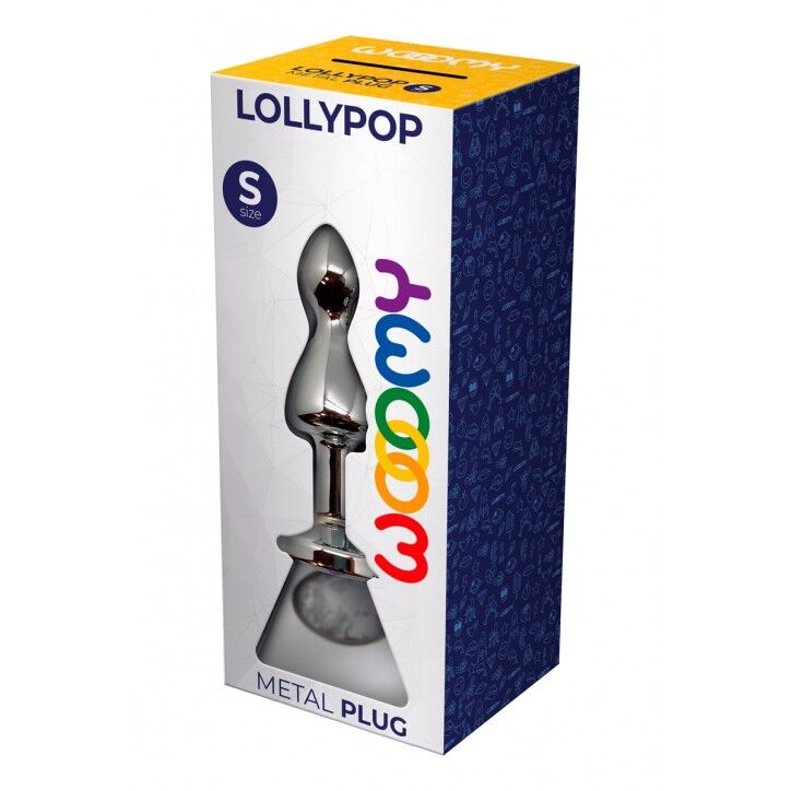 SO7417 Металлическая анальна пробка Wooomy Lollypop Double Ball Metal Plug S, диаметр 2,8 см, длина 8,5 см