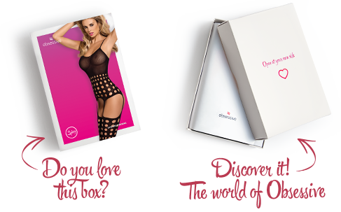 SO7236 Бодистокинг Obsessive Bodystocking G310 S/M/L, топ, чулки, подвязках, круглые вырезы