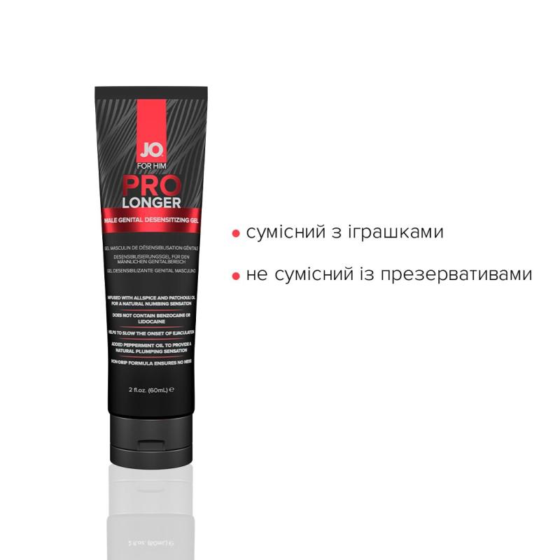 SO1834 Пролонгер гель System JO Prolonger Gel (60 мл) з олією перцевої м’яти, гвоздикового перцю та пачулів