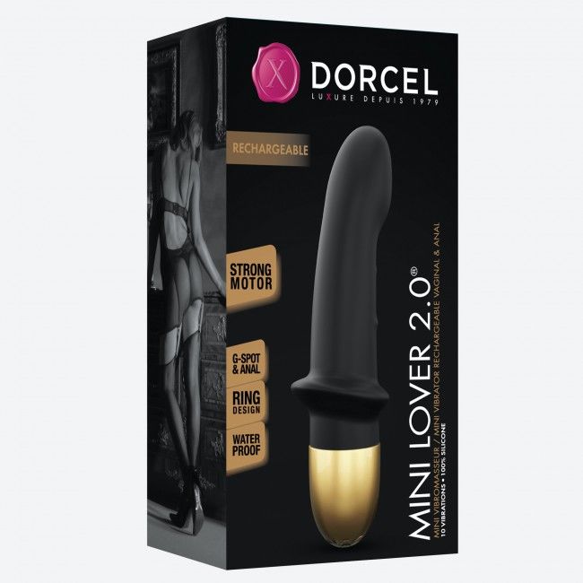 SO3572 Вибратор Dorcel Mini Lover Black 2.0 перезаряжаемый, для точки G и массажа простаты