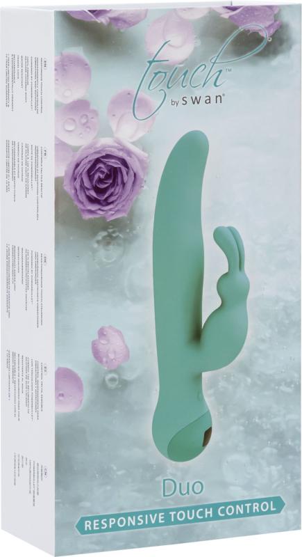 SO2730 Вибратор-кролик с сенсорным управлением и ротацией Touch by SWAN - Duo Teal, глубокая вибрация