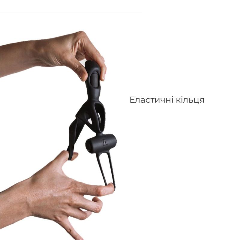 AD30639 Вибронасадка на член Adrien Lastic Spartacus R с кольцом для мошонки, 2 вибромотора