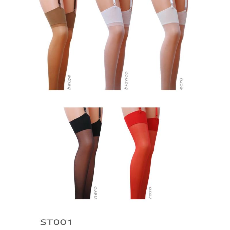 PS23600 Классические чулки под пояс с широкой резинкой ST001 5 nero - Passion