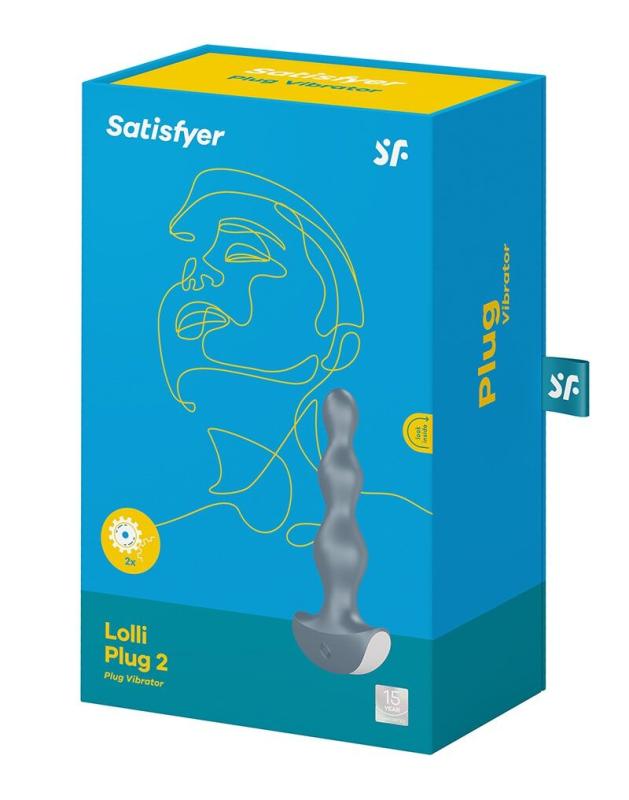 SO4927 Анальный стимулятор-бусины с двумя моторами Satisfyer Lolli-Plug 2 Ice blue