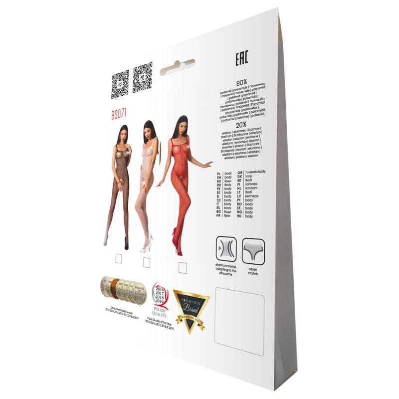 PBS071R Бодистокинг Passion BS071 red, комбинезон на бретелях