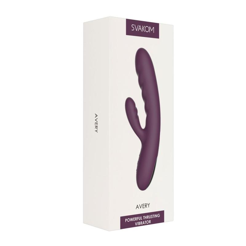 SO6996 Вібратор-кролик Svakom Avery Lilac зі стовбуром, що рухається, рух вперед-назад