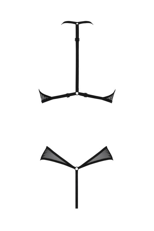 SO8469 Сетчатое боди с кружевом на груди Passion SATARA BODY L/XL black