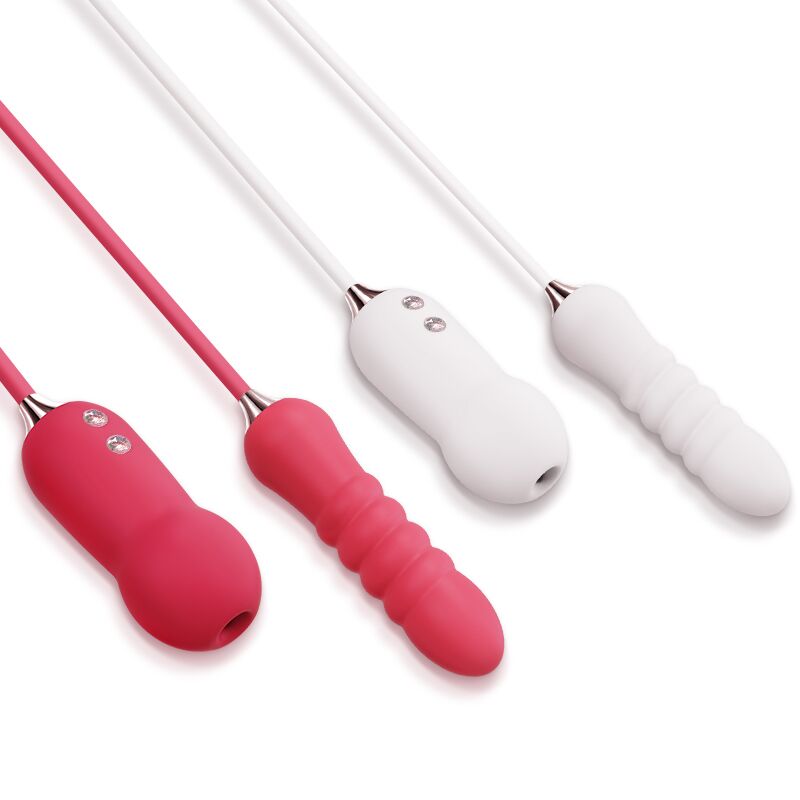 SO6036 Пульсатор с вакуумным стимулятором KISTOY Cathy Red на гибкой сцепке