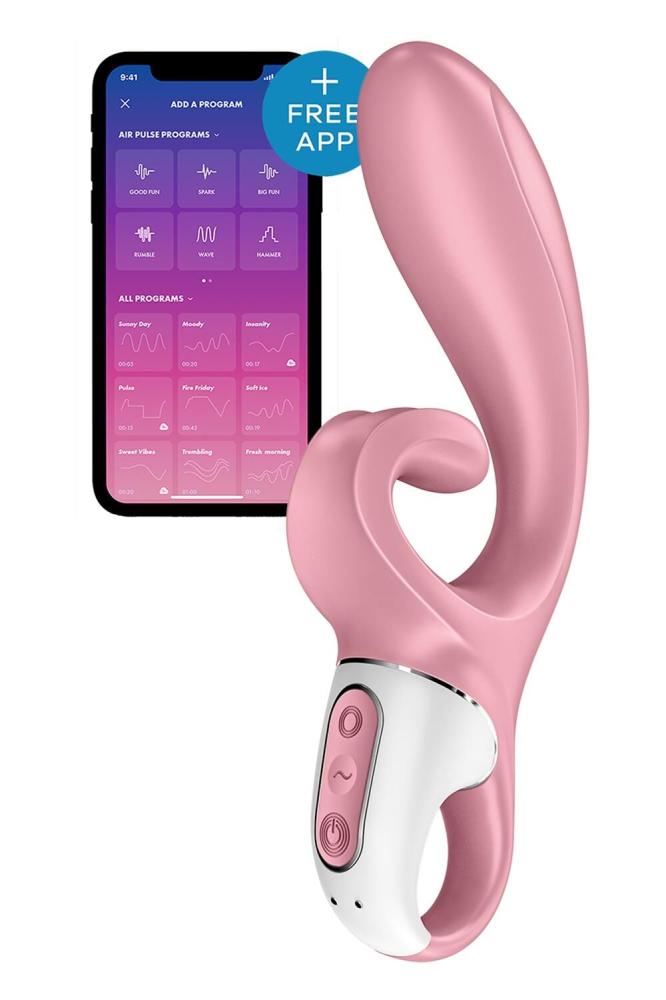 SO6274 Смарт вибратор кролик Satisfyer Hug Me Pink, 2 мотора, диаметр 4,2см, широкая клиторальная часть