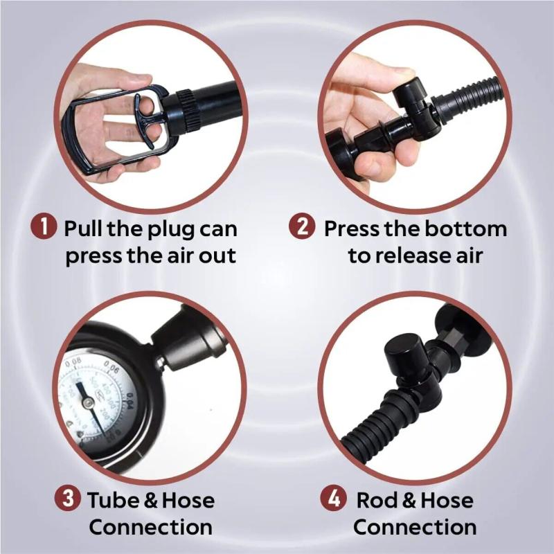 SO8704 Вакуумная помпа Men Powerup со стрелочным манометром и ручным насосом